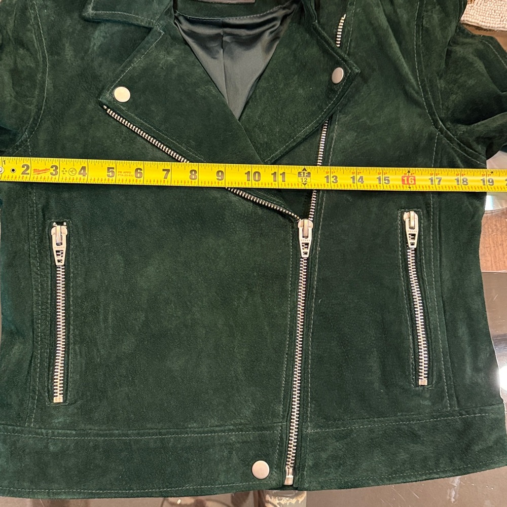 BLANKNYC Dark Green Suede Moto Jacket Size Medium (NWOT) - Picture 10 of 10